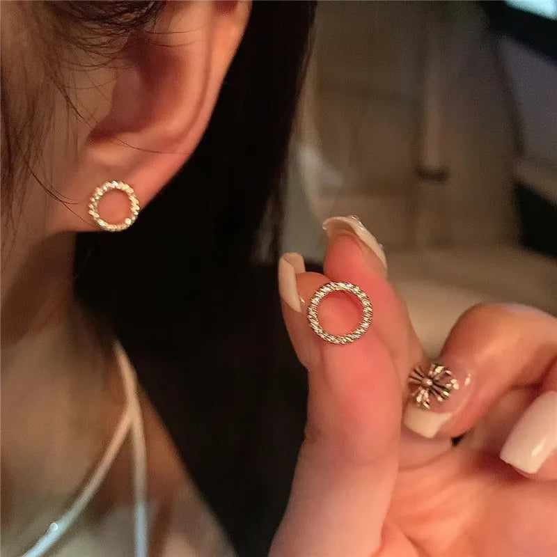 Delicate Small Circle Stud Earring